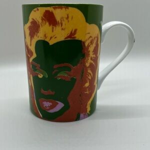 ANDY WARHOL x Marilyn Monroe Coffee Cup Mug 1997 Warhol Pop Art Cup Green